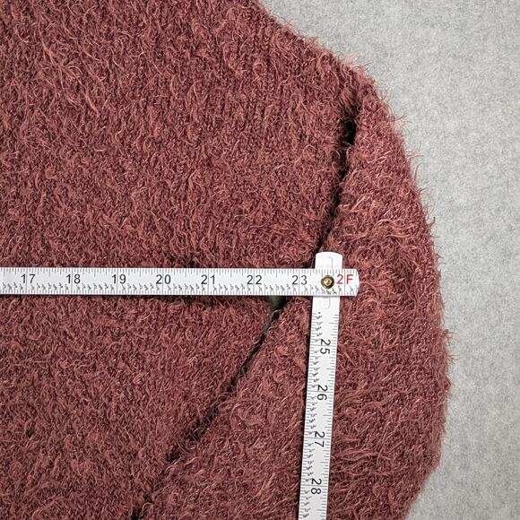 Ivy & Main Sweater L Pink Fuzzy Soft Knit Long Sleeve Open Back Round Neck Chic - Picture 9 of 13
